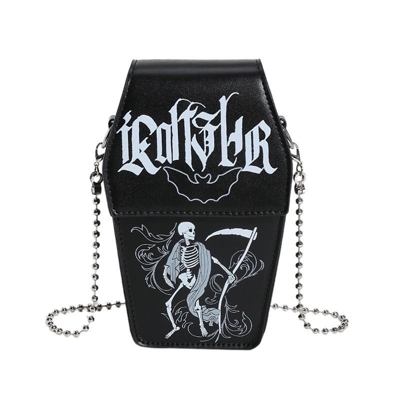 Free shipping designer Trendy Gothic Style Bag for Women New Niche Spoof Dark Style Skull Small Square Bag Versatile Chain Crossbody Bag