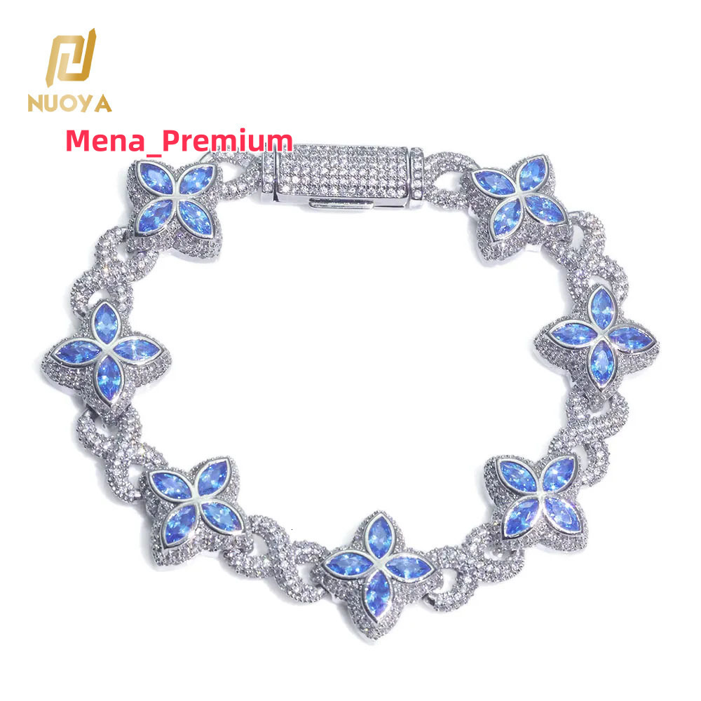 Designer necklace Hip Hop Jewelry Flower Cross Design Iced Out Diamond Chain Silver Gold Four Leaf Clover Infinity Miami Cuban Link Bracelet