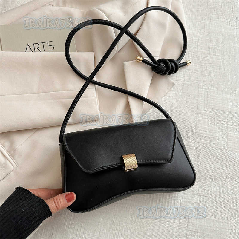 Trendy Fashion Solid Color Textured Knotted Strap Crossbody Bag 2024 New Versatile Small Square Bag H250806