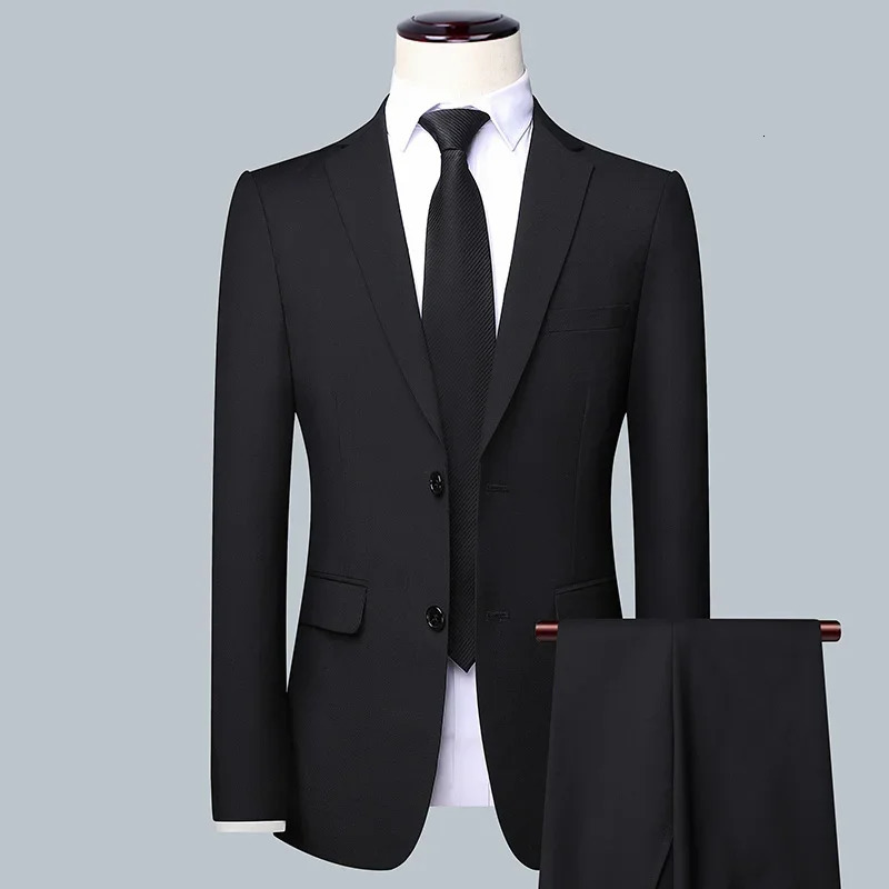 Mens Solid Color Business Suit 2025 High Quality Fashion Banquet Wedding Trend Groom Man Single 321 250807