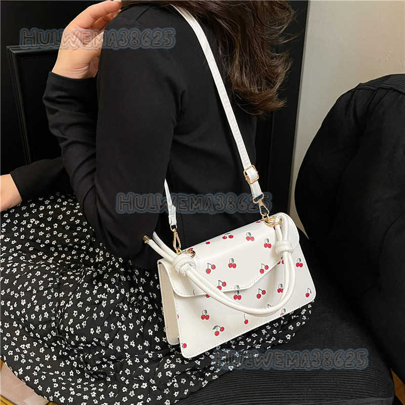 New Fashion Cherry Handbag for Women 2025 Summer Simple Fashion Casual Shoulder Bag Niche Crossbody Bag H250806