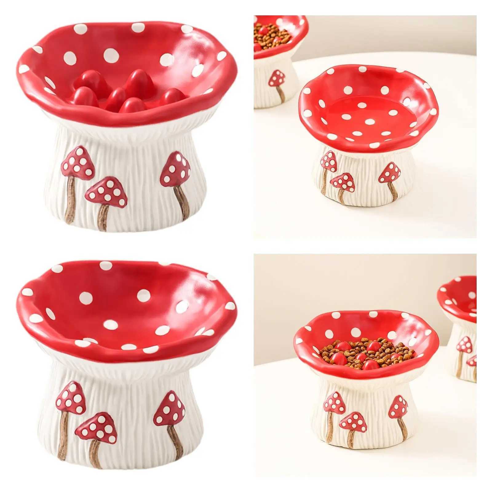 Ceramic Raised Cat Food Bowl for Indoor Cats Anti Vomit Kitten Bowl Cute Y250806