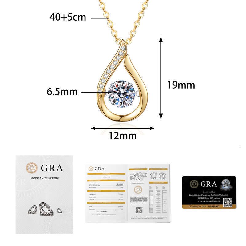 Iced Out VVS Necklace Water Drop Lively Beating Heart Pendant Moissanite