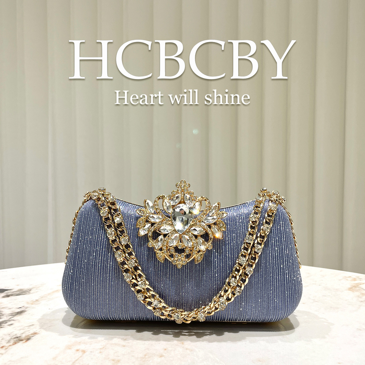 Free Shipping Designer Luxury Golden Rhinestone Buckle Decorated Striped Chain Clutch Bag For Women Fashionable Elegant Box-shaped Evening Bag Handbag