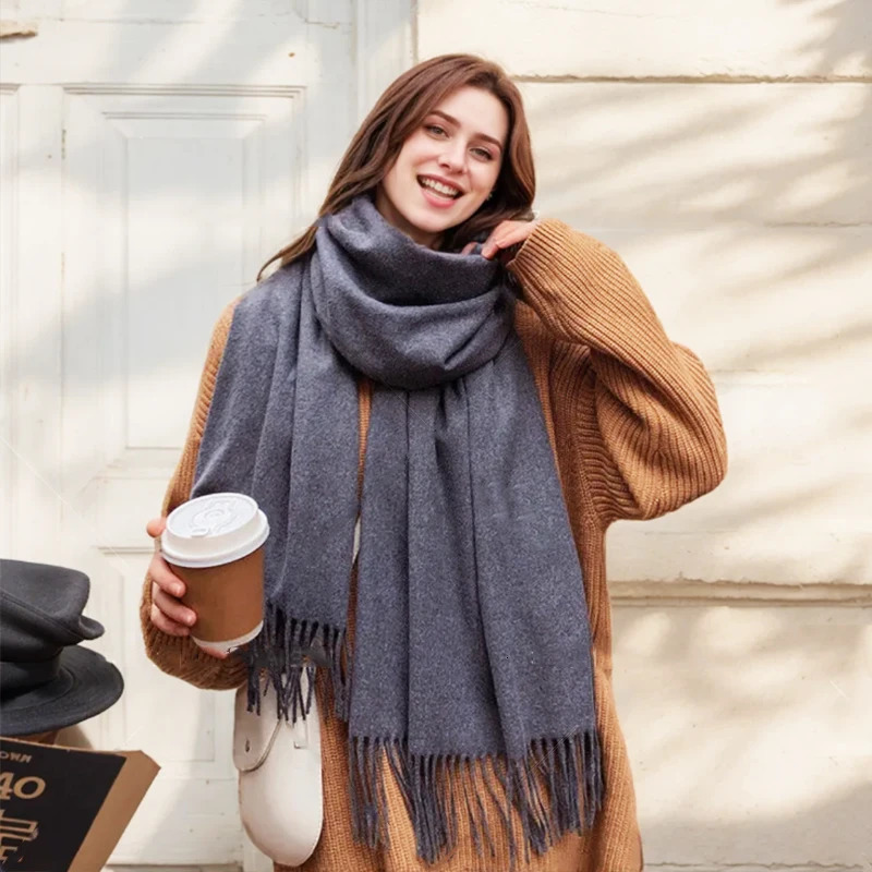 Womens Winter Scarves Cashmere Scarf Women Black Ladies Winter Wool Scarf Warm XWJ07 250805