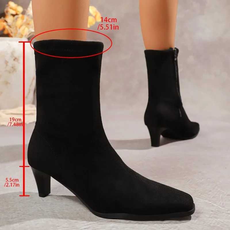 Pointed Toe Stiletto Booties for Women 2022 New Summer High Heel Stretch Skinny Boots XJ250807