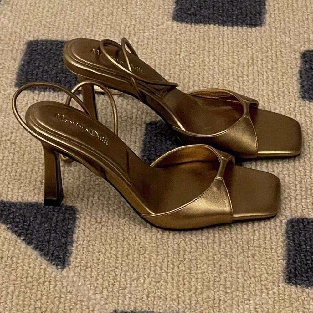 Women's High Heel Sandals with Unique Design, Square shoes Toe, One-Strap Buckle, Spring/Summer Designer 2025 New Style