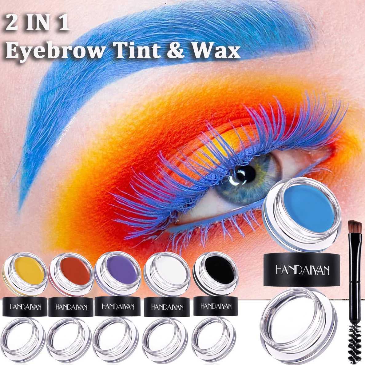 8-Color Matte White Black Wild Brow Styling Eyebrow Shaping Gel Transparent Waterproof Eyebrow Wax 2-in-1 Eyebrow Dye Cream W250807