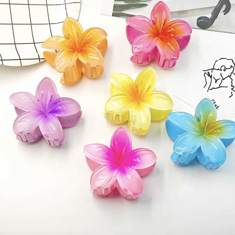 Flower Hair Claw Clips-Hawaiian Hair Clips for Women Summer Beach Essentials Hair Accessories Cute Large Clips U250807