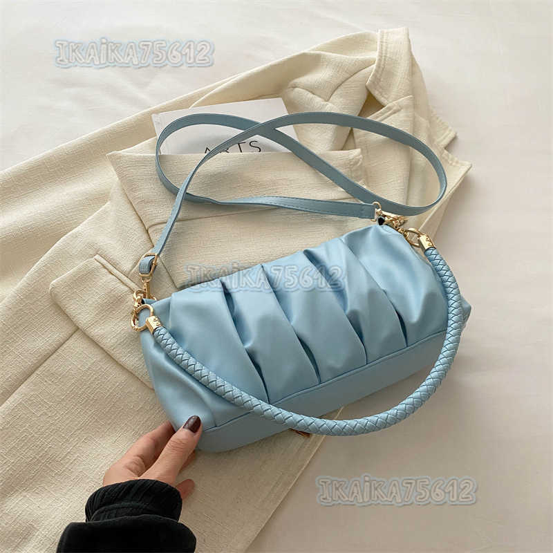 Niche Design Bag for Women 2024 Single Shoulder Crossbody Bag High-quality Texture Pleated Underarm Cloud Bag H250806