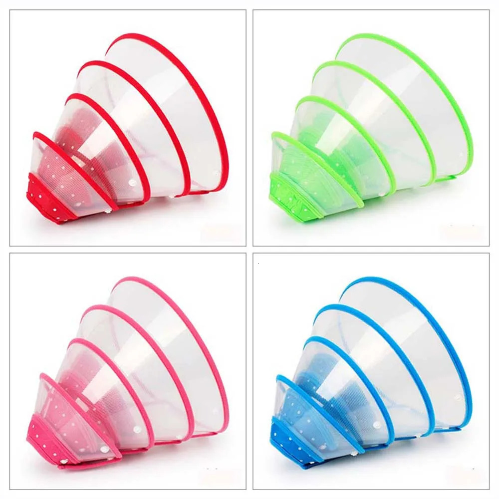 Pet Recovery Dog Cones Cat Cones After Surgery Adjustable Breathable Dog Cone Collar Soft Plastic Puppy Elizabethan E-Collar 250805