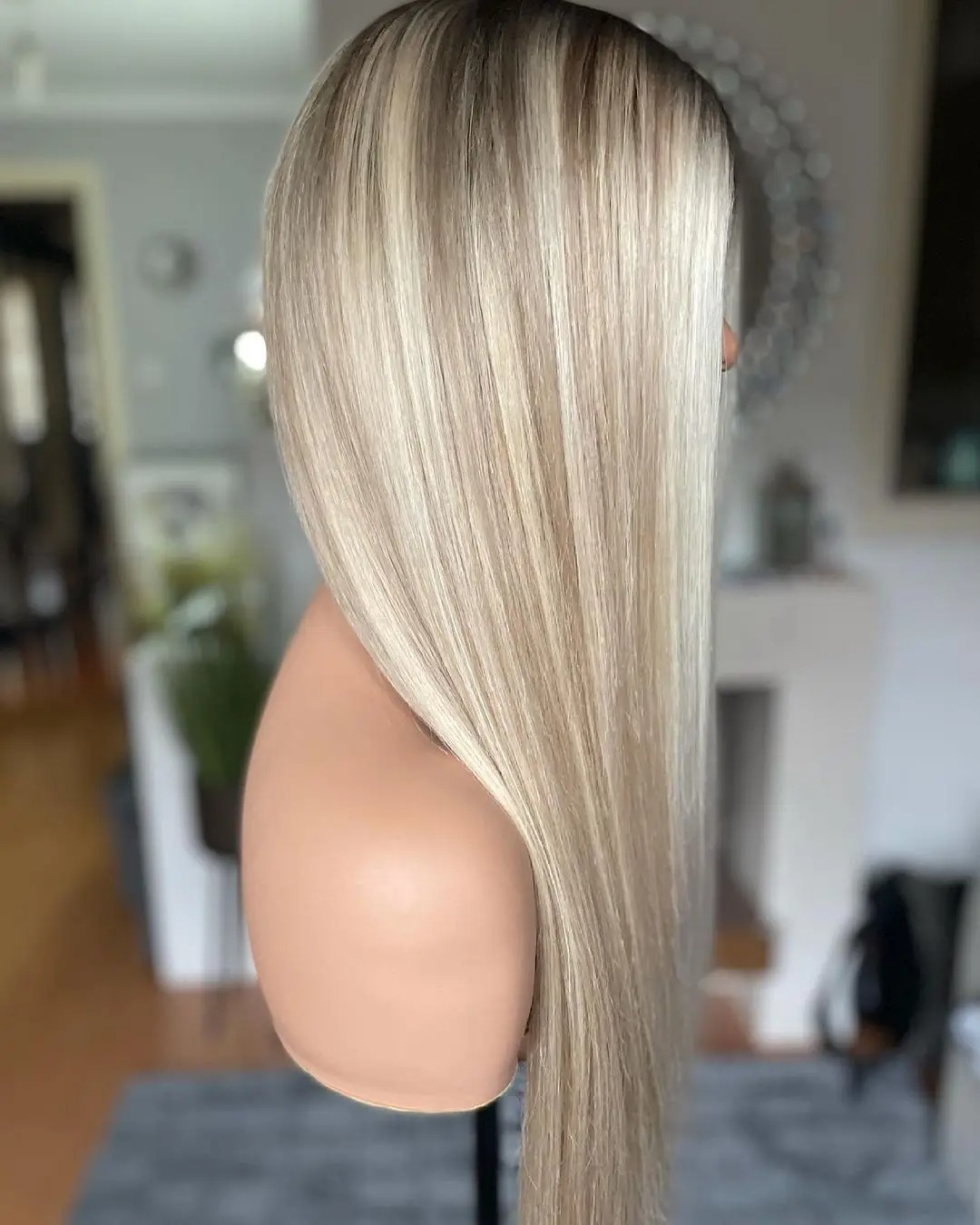 Ombre Ash Blonde Transparent Lace Wigs Human Hair Straight 13x4 Lace Front Wigs For Women Ready To Wear Preplucked Blonde Remy Wig Synthetic