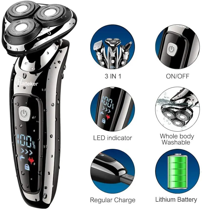 3in1 wet dry powerful electric razor for men body beard hair trimmer rechargeable electric shaver face shaving machine kit 250805