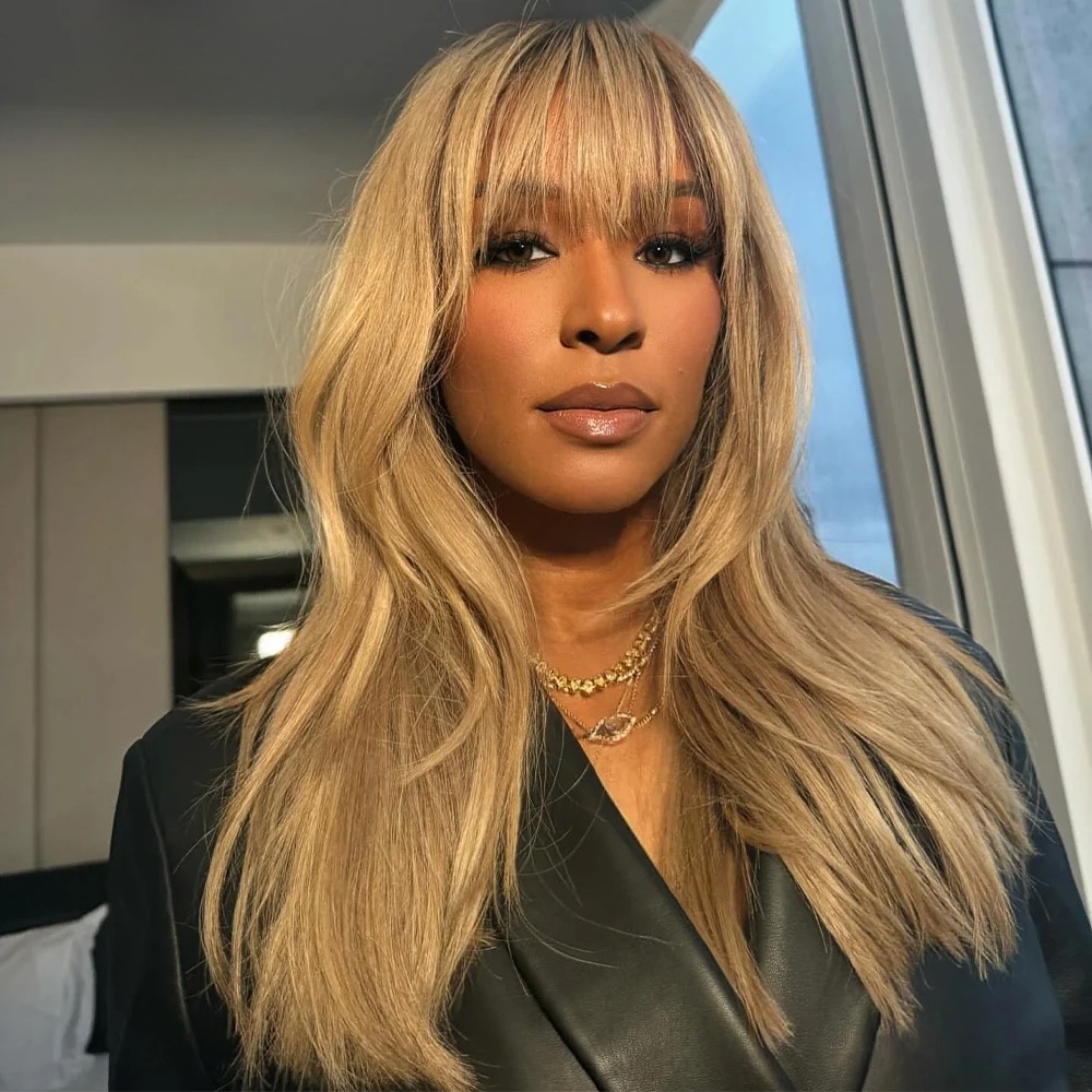 Wear And Go Wig With Layered Bang Glueless Ready To Wear 360 Full lace Human Hair Wigs For Women 13x4 Lace Closure Wig Synthetic