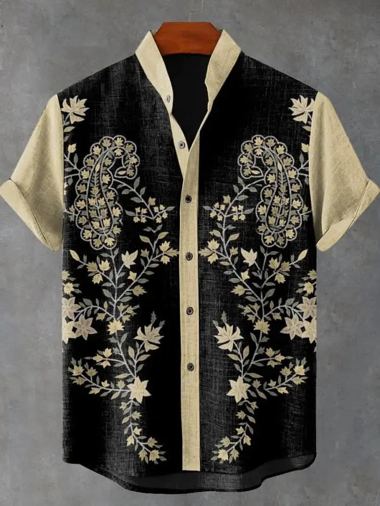 Mens Shirt Pattern Printed Short Sleeved Lapel Casual Street Top Camisa Hombre Hawaiian Camisas De 250807