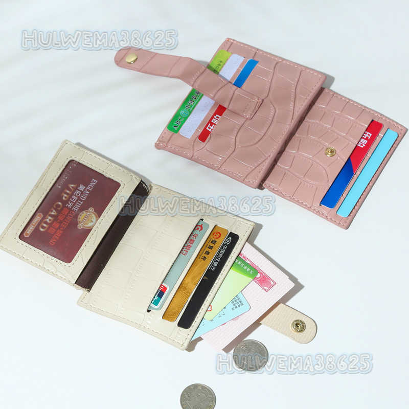 New Niche Design Card Bag Zero Wallet Multi Slot Wallet Women Candy Color Crocodile Pattern Small H250806