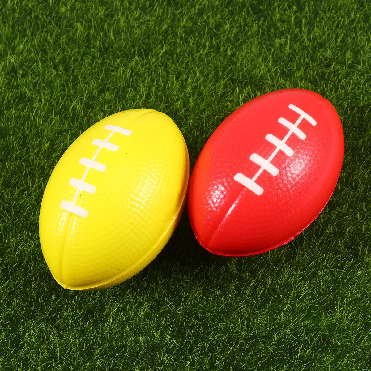 10 Pcs PU Sponge Elastic Squeezing Decompression Toy Rugby Shaped Slow Rising Stress Relief Office Home School Gift Team Sports 250729
