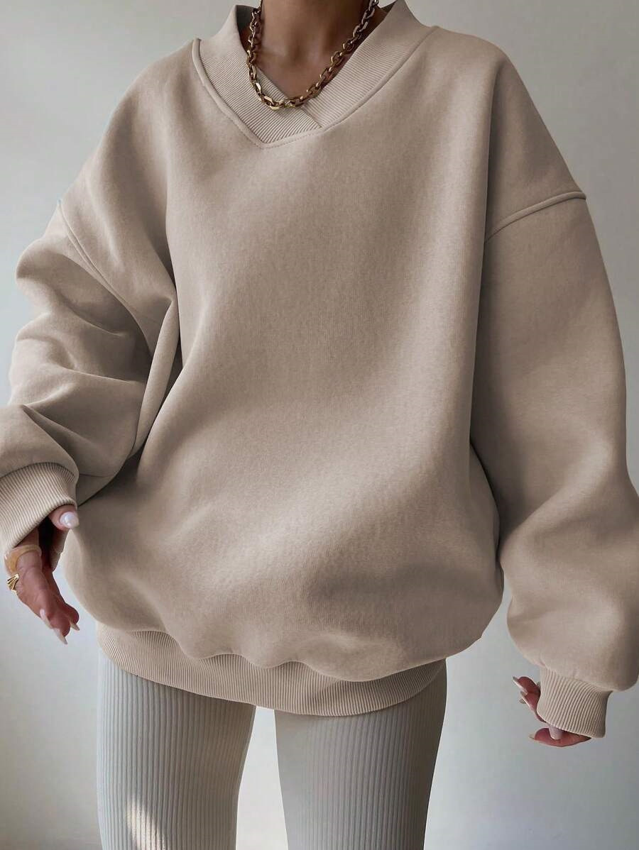 Free Shipping Designer Hoodie For Autumn 2025, New Amazon Casual Women's Solid Color Long Sleeved Round Neck Sweatshirt, Loose Plus Size Sweatshi