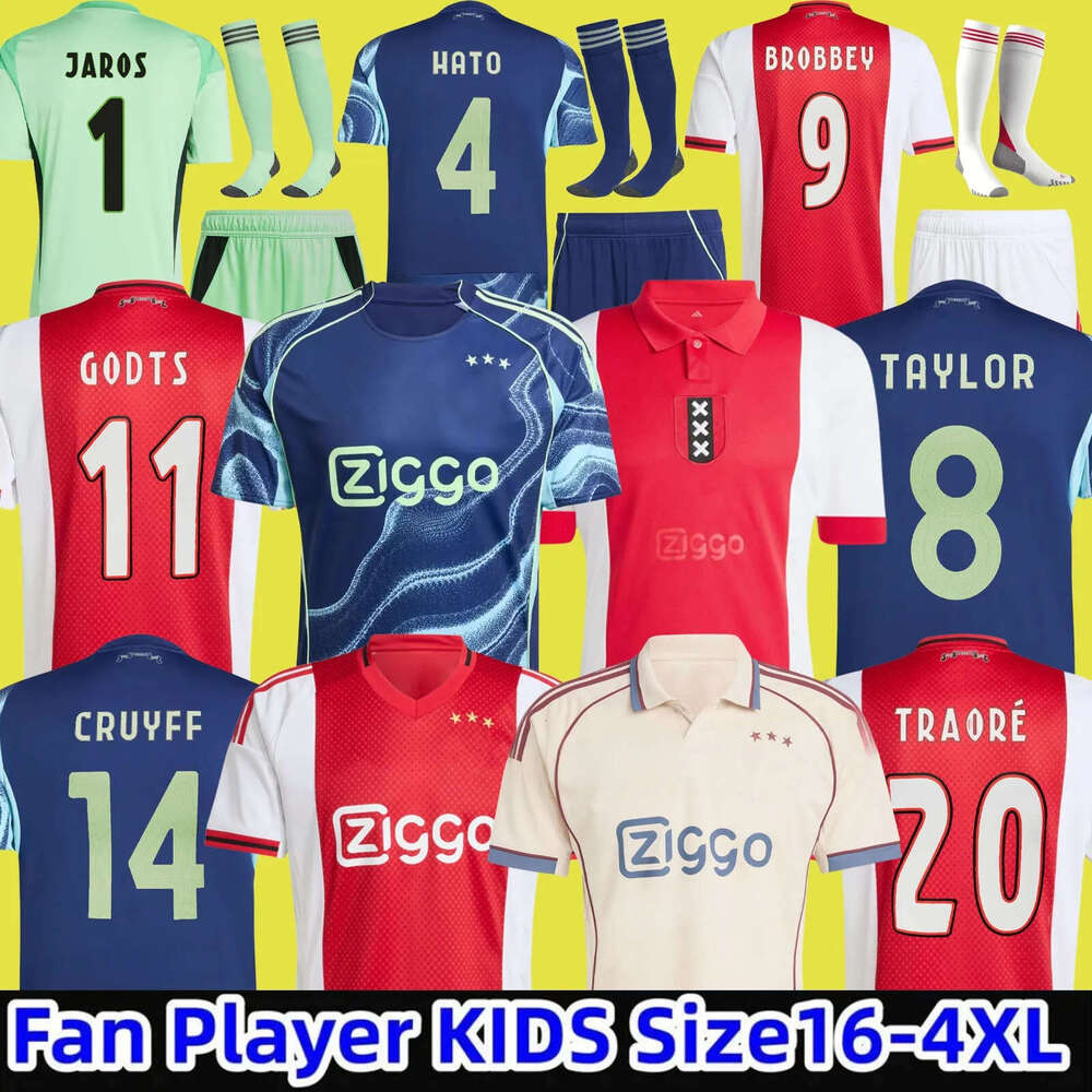 AJAXFOOTBALL 125th anniversary BROBBEY Soccer Jerseys Kids 25 56 BERGWIJN Away Third Football Shirts AKPOM MIKAUTADZE TAYLOR CRUYFF FORBS BERGHUIS HLYNSSON