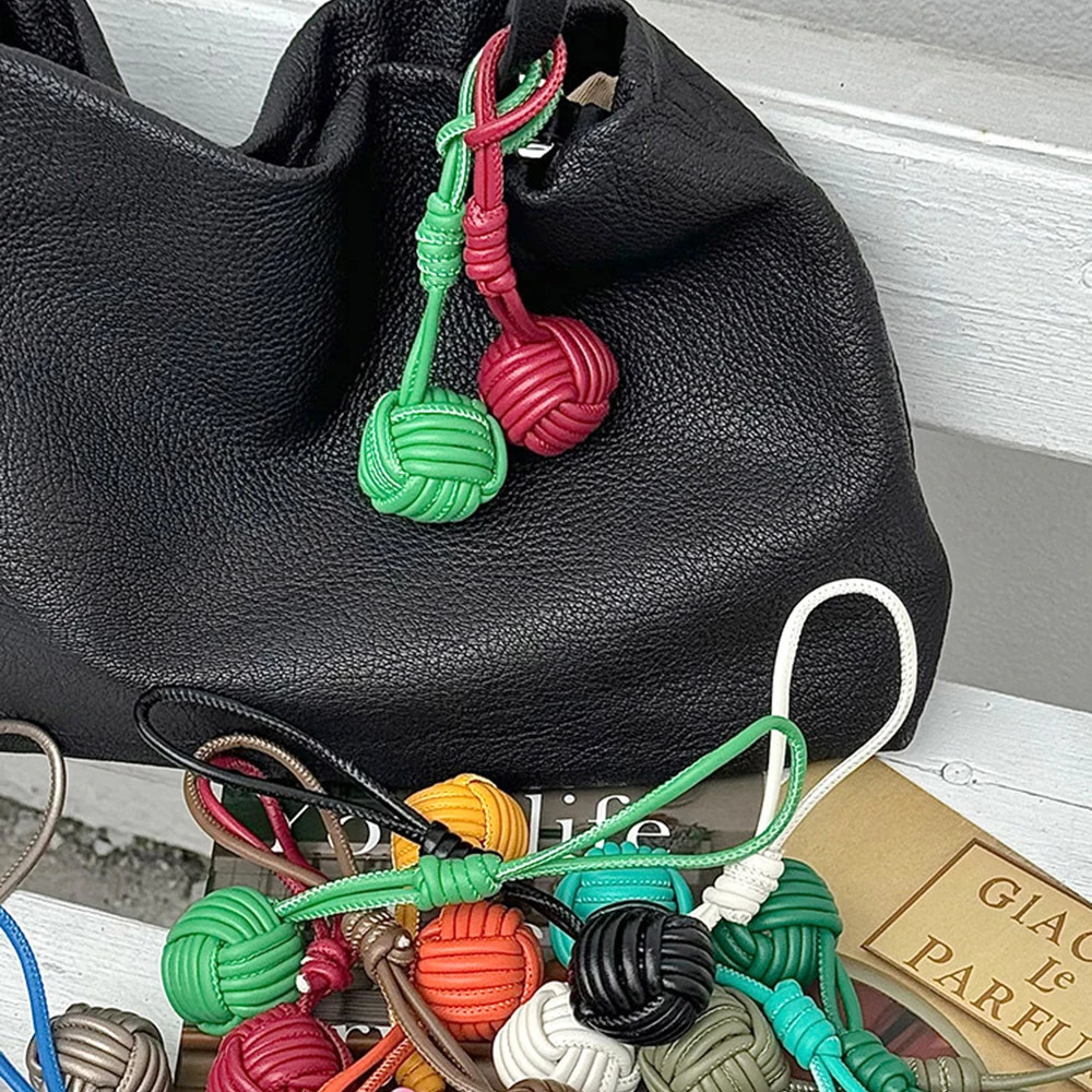 Creative Hand-woven Bags Pendant Fashion Fancy Snowball Keychain Charms Exquisite Craftsmanship Fashionable Decoration for Bags 250807