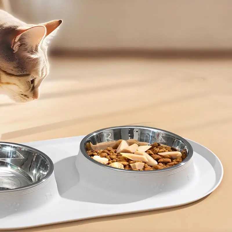 Dog Food Bowl Feeding Dishes With Mats Silicone Anti-Slip Waterproof Bowl For Dog Feeding Puppy Pet Cat Breed Daily Meals Y250806