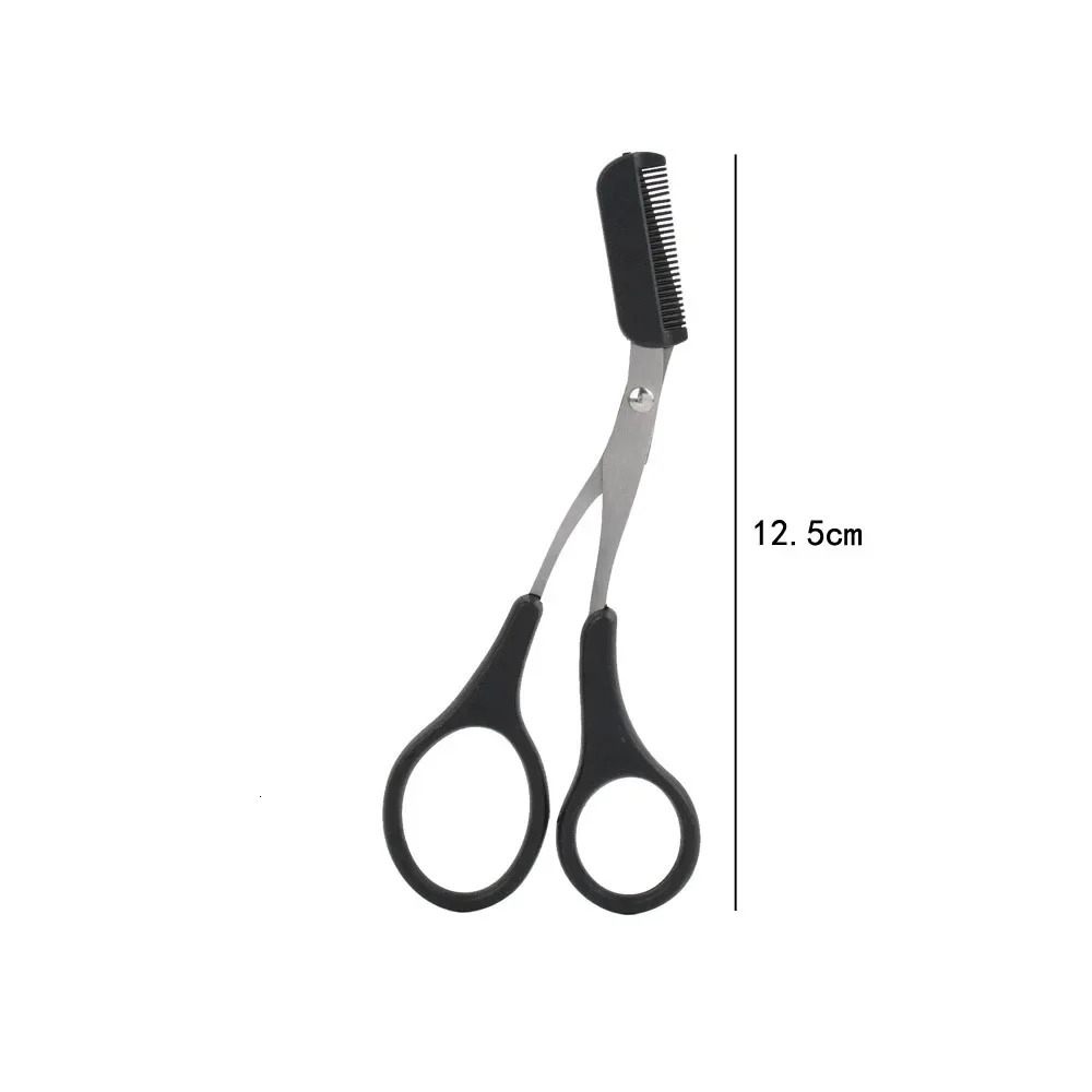 Karsyngirl 1Pcs Safe Eyebrow Trimmer Stainless Steel Eyebrow Scissors with Comb Shaver Eyebrows Shaping Makeup Tool 250805