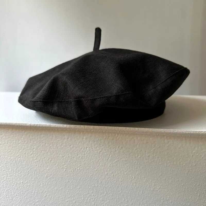 Linen Beret Spring And Summer Breathable Lightweight Fashion Versatile Casual Hat Female Literary Painter Hat XJ250807