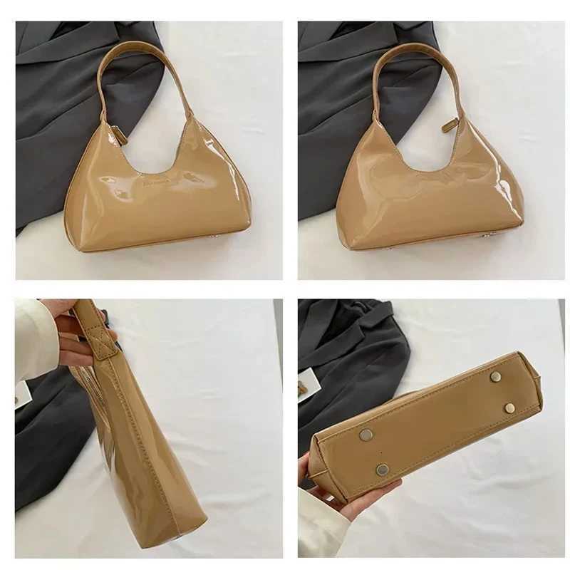 FAshion Womens Shoulder Bag High Quality Patent Leather Tote Bag Waterproof Armpit Bag Solid Color Womens Handbag Z250807