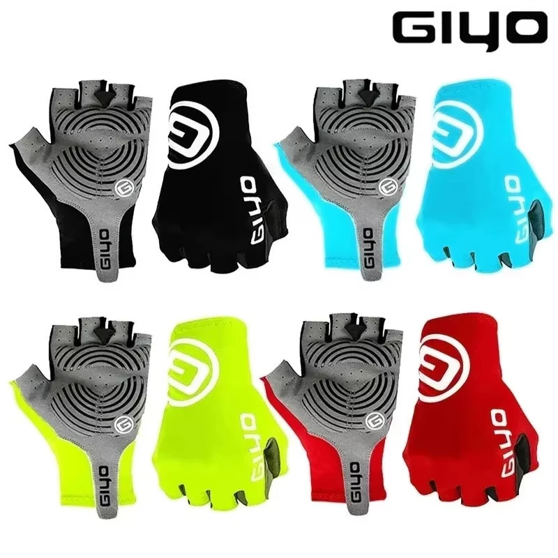 Giyo Halffinger Gloves Antislip Bicycle Mitten Fabric Mens Cycling Fingerless MTB Road Bike Summer Short 250729
