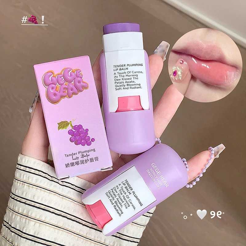 Jelly Grape Lip Balm Lip Stick Fruit Moisturizing Anti-drying Lip Care Serum Primer Makeup Long-Lasting Plumping Clear LipglossXJ250807