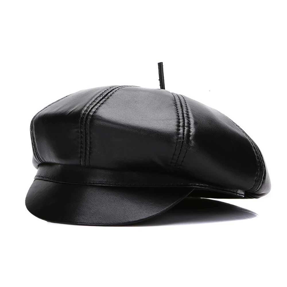 Seasons Genuine Vintage Bonnet Cadet Visor Mens Baseball Hat Cs Leather New Style Newsboy Real Leather Fashion Beret Hat XJ250807