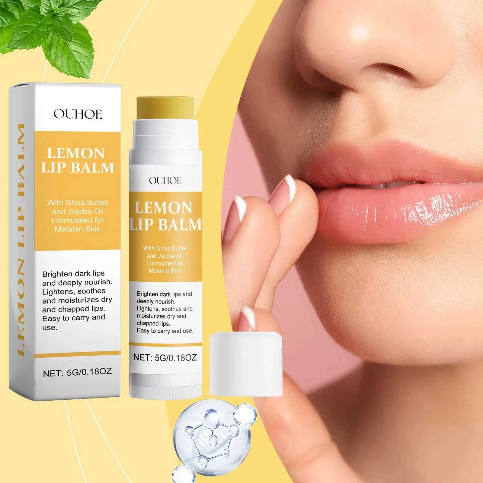 1/2/3pcs Lemon Ginger Lip Balm Turmeric Dark Melanin Remove Mask Gloss Exfoliating Improve Dullness Moisturizer Lip Repair BalmXJ250807