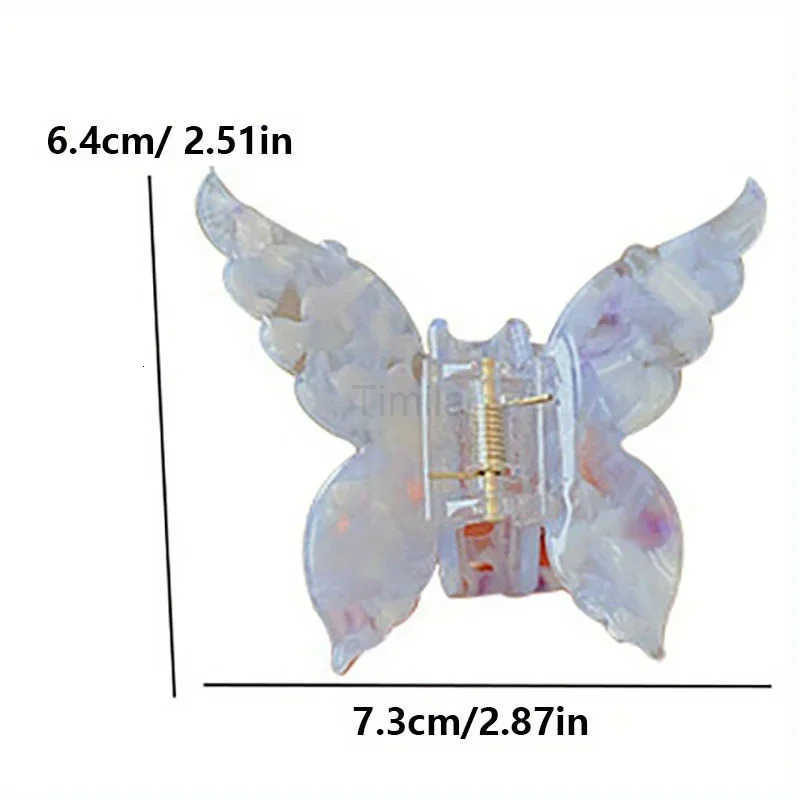 Sweet Butterfly Hairpin Summer Fairy Clip Gradient Tie-Dye Acetate Headwear Women Girls Styling Tools Barrettes Hair Accessories U250807