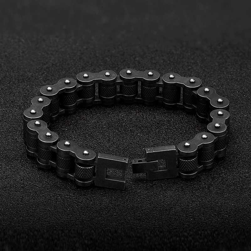 MKENDN Retro Biker Chain Bracelet Mens Bracelet Link Chain Motorcycle Bicycle Style Bracelets Stainless Steel Bangles Jewelry W250807