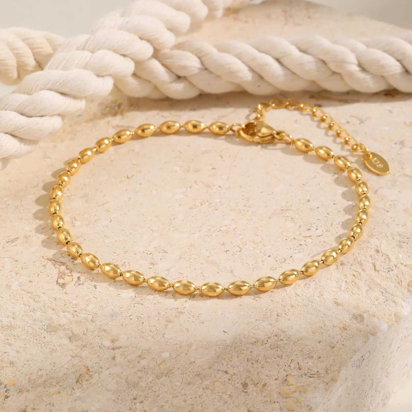 Stainless Steel Link Anklets Waterproof 18k Gold Plated Layered Foot Chain Anklet s for Women Summer Beach Adjustable Y250805