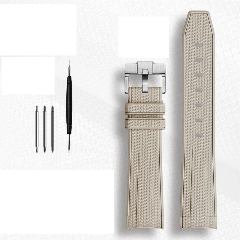 rubber Watchband For Waterproof Sports 20mm Watch Strap Curved End Band 250806