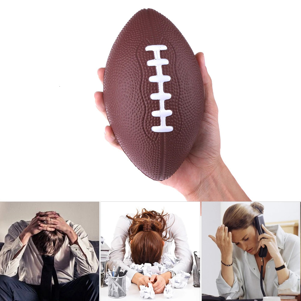 American Football Soft PU Stress Anxiety Sports Balls Rugby Ball Inflationfree Brown Gifts for Kids Adults Pet Training 250729