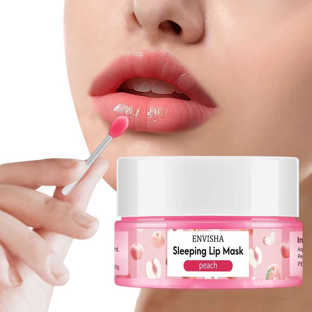 ENVISHA Peach Lip Sleep Mask Night Sleeping Maintenance Moisturizing Fade Lines Nourishing Balm Skin Care Beauty Health 20gXJ250807