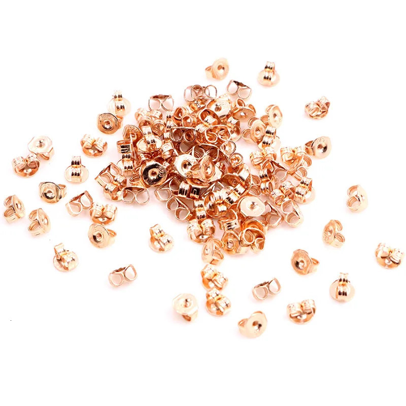 100pcs High Quality 925 Silver Plated Rose Gold Color Copper Earring Back Plug Settings Base Ear Studs Whole Sale 250804