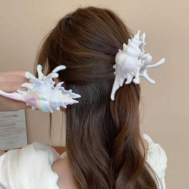 Creative Conch Hairpin Colorful Gift Hair Claw Elegant Clip for Summer Beach New Hair Accessory for Summer Beach U250807
