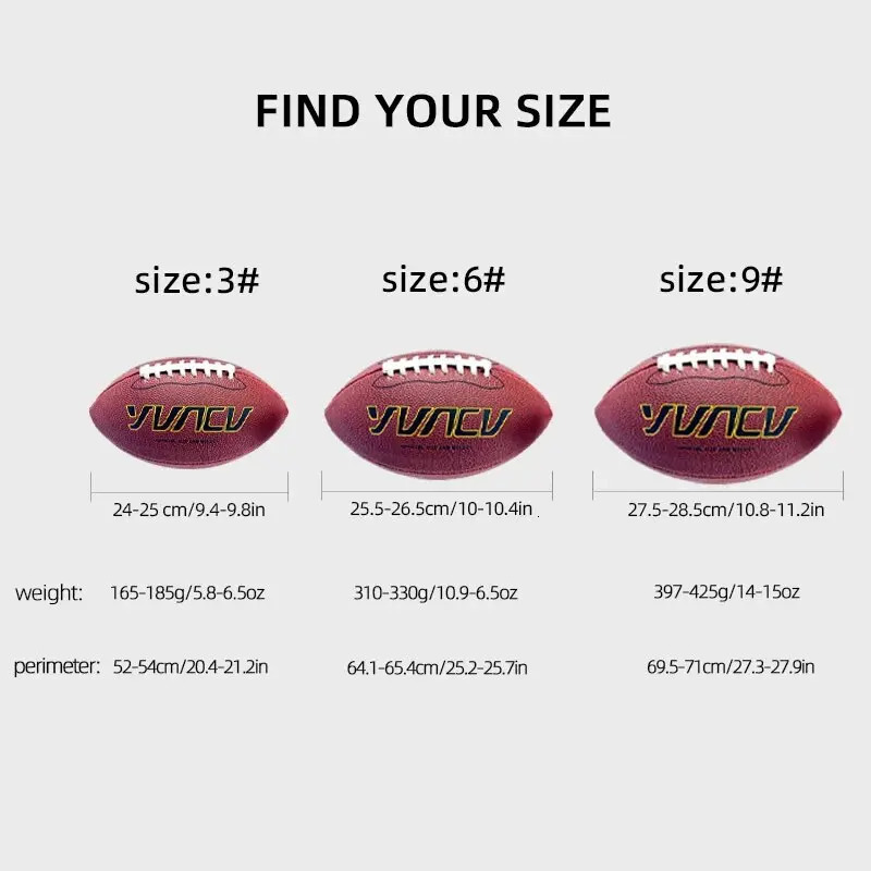 1pc Standard American Football For Youth And Adult Outdoor Sports Game Competition Training Rugby Size 9 6 3 250729