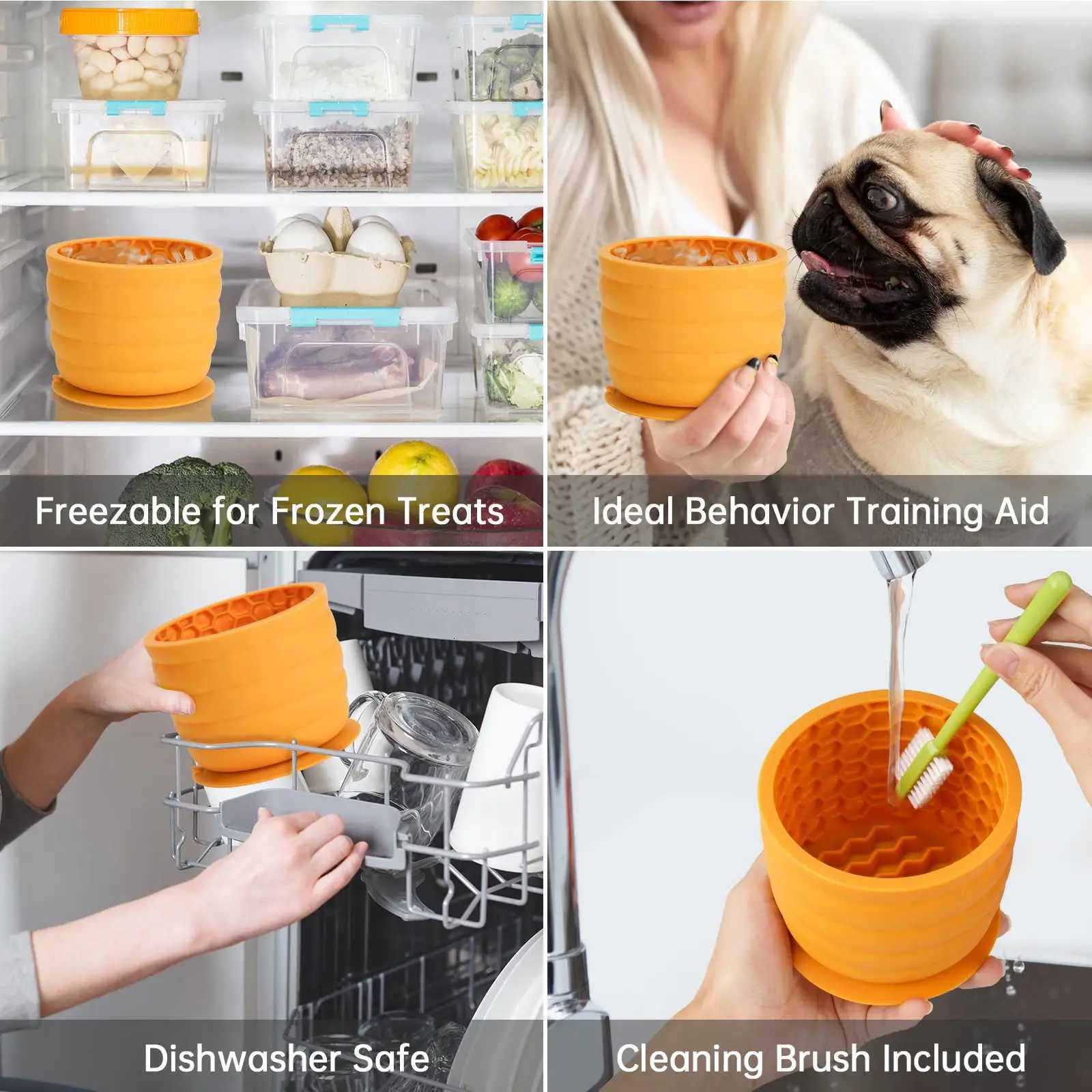 Silicone Slow Feeding Dog Bowl with Suction Cup and Anti-slip Design to Distract and Reduce Boredom Rich in Silicone 360ml/620ml Y250806