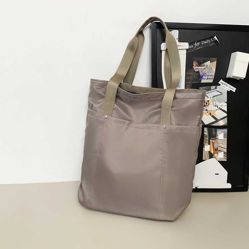 Solid Color Tote Commuting To Work Handbag Unisex Couple Shoulder Multifunctional Laptop Bag