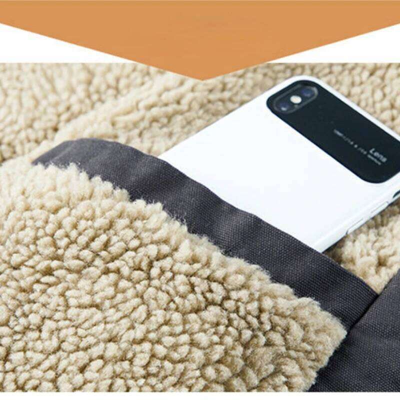 Designer Clothing 2025 Fleece Hooded Parkas Lamb Fur Lining Winter Jackets Plush Men's Cold Thickening Motorcycle Jacket