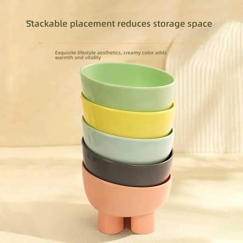 Macaron Elephant Leg Neck Protector Bowl Cat Food Basin Cat Bowl Anti-knock Pet Bowl Food Utensils Cat Food Bowl Y250806