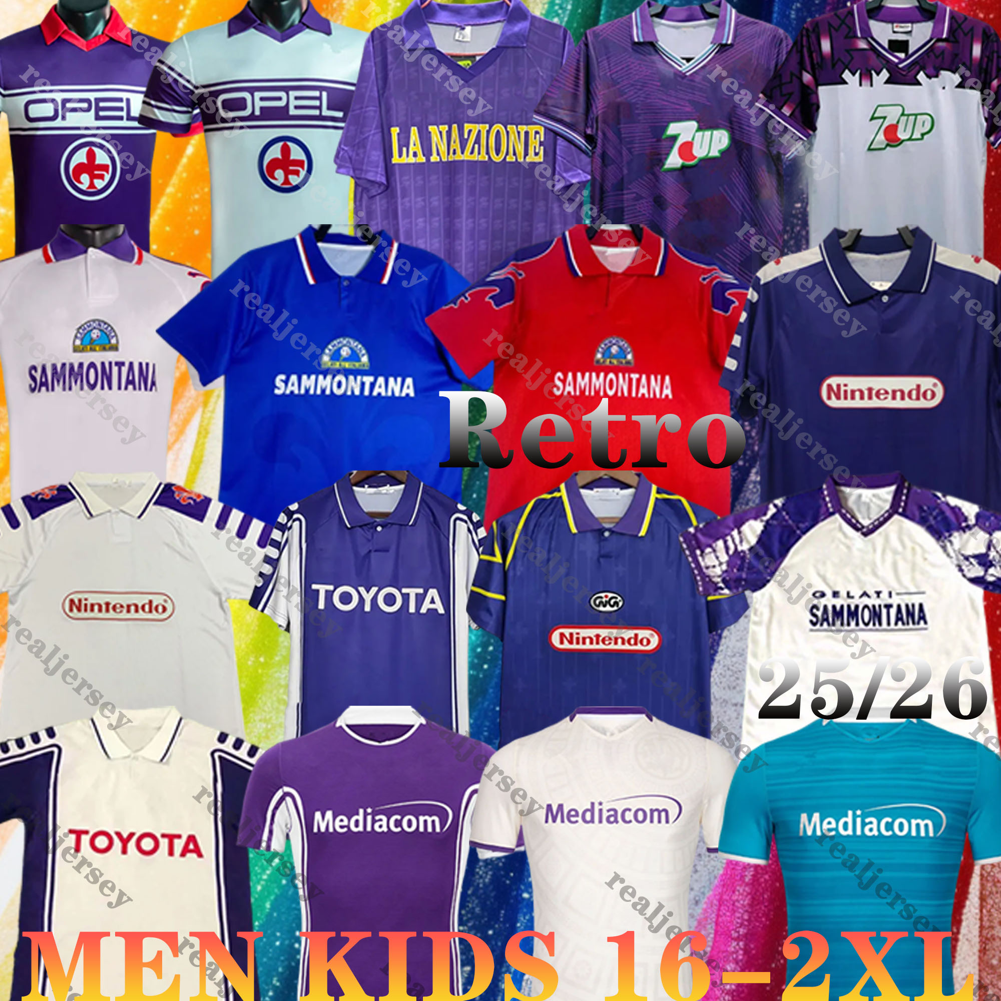 2025 26 MANDRAGORA florence Soccer Jerseys Retro 78 89 90 91 92 93 94 KEAN GOSENS ALBERT BELTRAN 95 96 97 98 99 00 long sleeve BATISTUTA RUI COSTA EDMUNDO 2026 Men kids kits