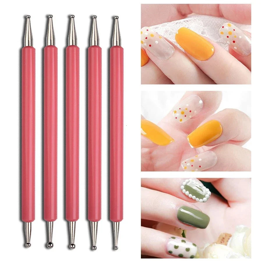 5Pcs Dual-Ended Nail Art Dotting Tools with 10 Different Sizes for Dotting Marbleizing Painting Manicure Kit 250805