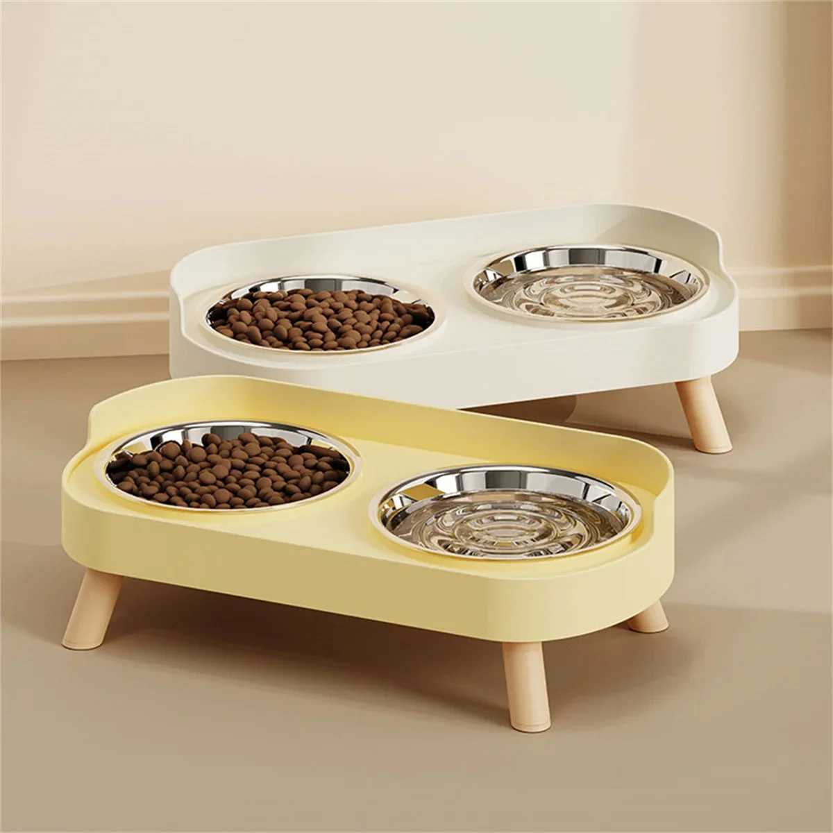 Cat Bowl Anti-knock Stainless Steel Double Bowl Dog Bowl Cat Bowl Food Bowl Anti-splash Food Bowl Cat Water Bowl Y250806
