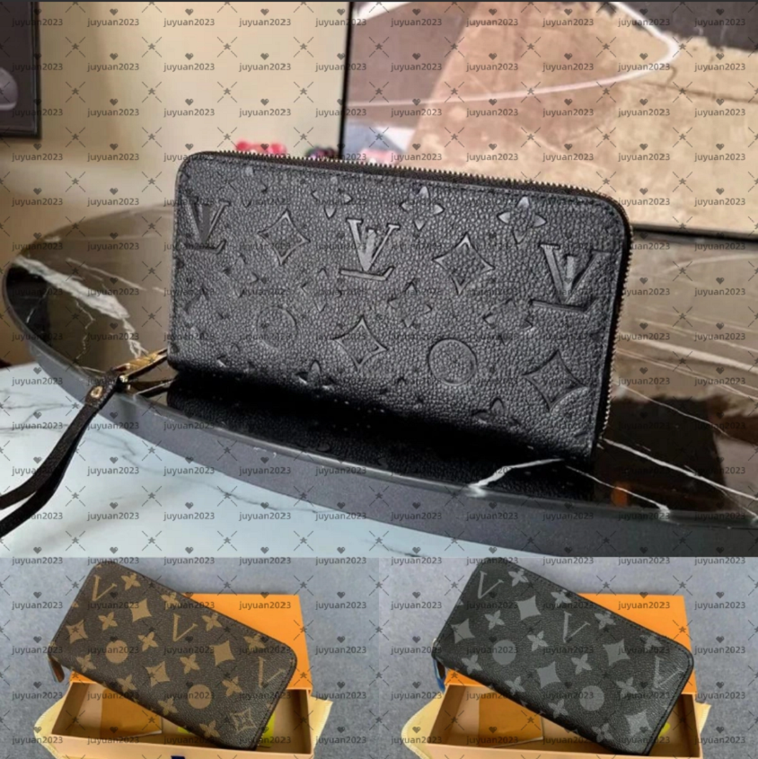 Designers ZIPPY WALLET High Quality Soft Leather Mens Womens Iconic textured Fashion Long Zipper Wallets Coin Purse Card Case Holder With Box