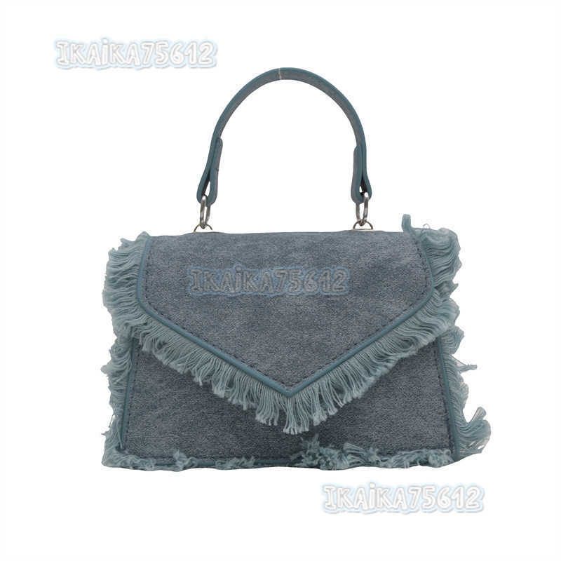 Denim Tassel Bag for Women 2024 New Niche Chain Shoulder Bag Fashion Handbag Crossbody Bag H250806